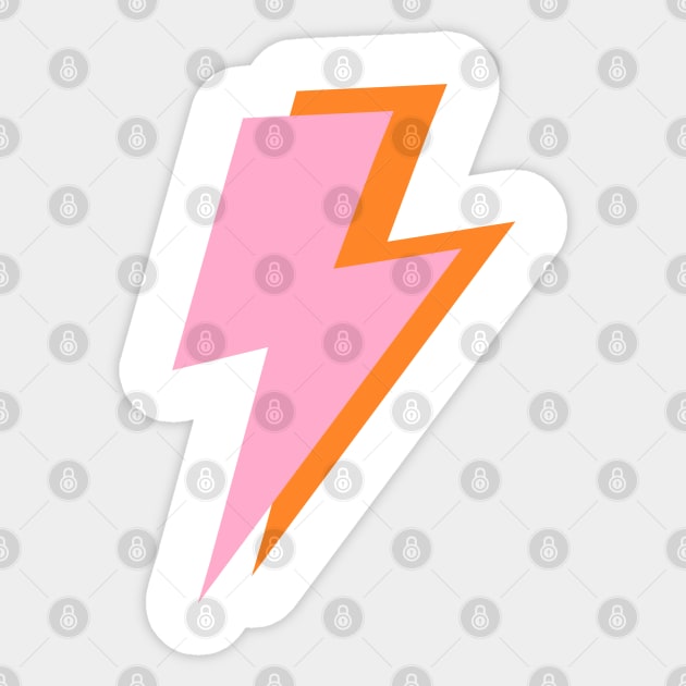 Pink and Orange Lightning Bolts Lightning Bolt Sticker TeePublic